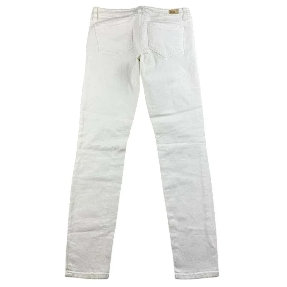 PAIGE Indio Zip‎ Jeans Women 29 Optic White High-Rise Ultra Skinny Fit Stretch
